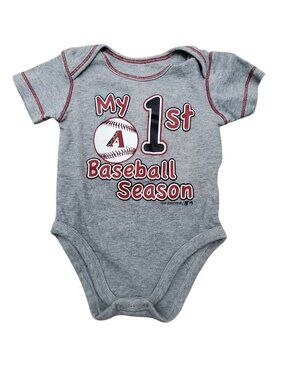 MLB AZ Diamondbacks My 1st Baseball Season Gray Infants Onesie 3/6M